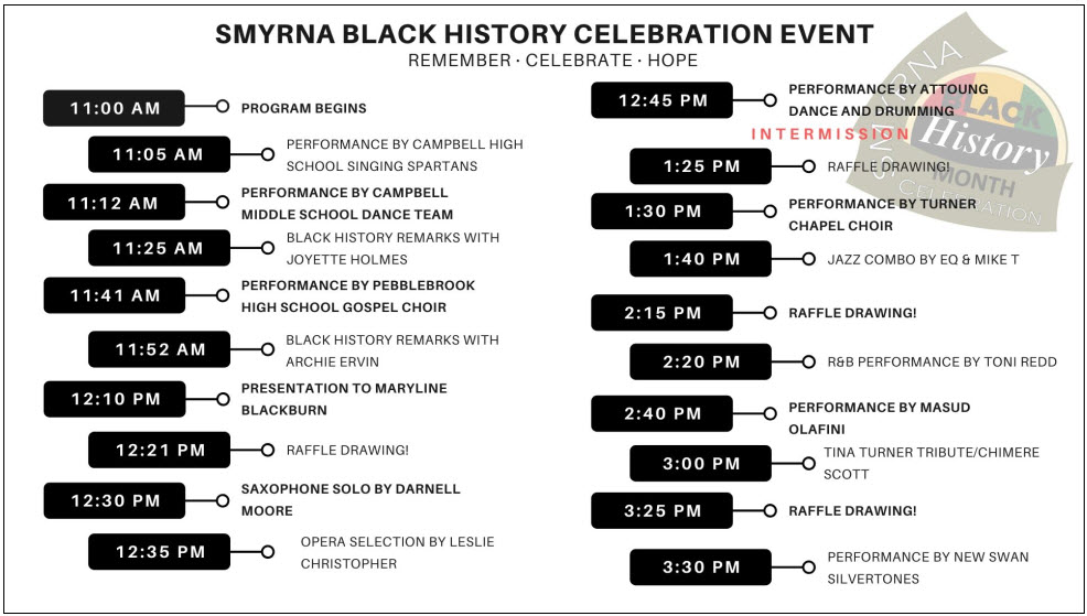 Black History Month Celebration Schedule for 2020