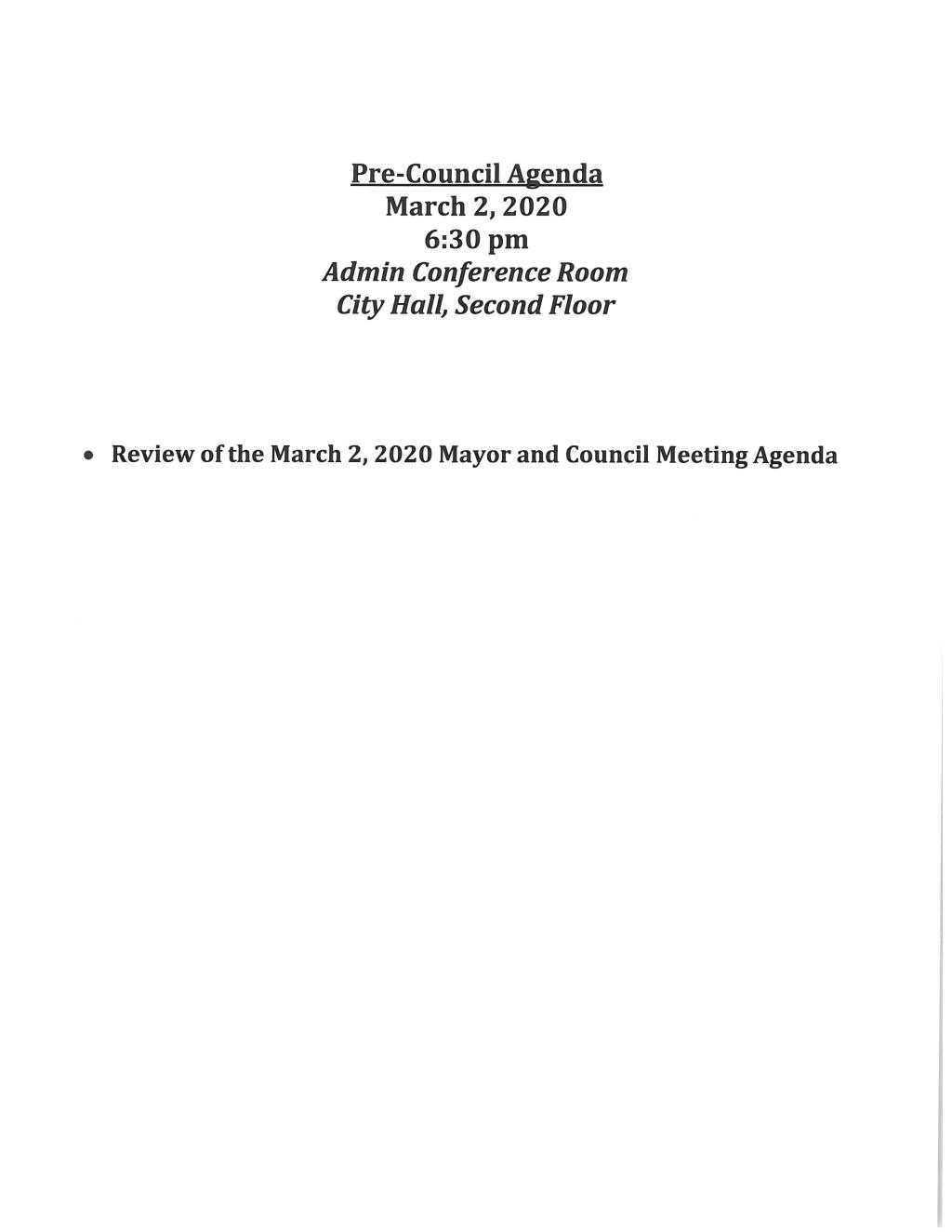 03-02-2020 Pre-Council