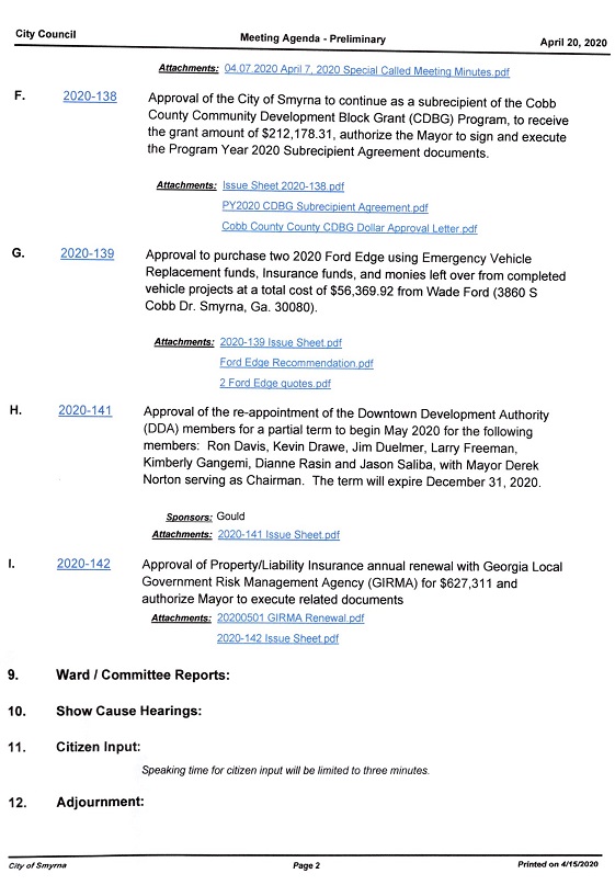 04.20.2020 Preliminary M&C Agenda PG 2