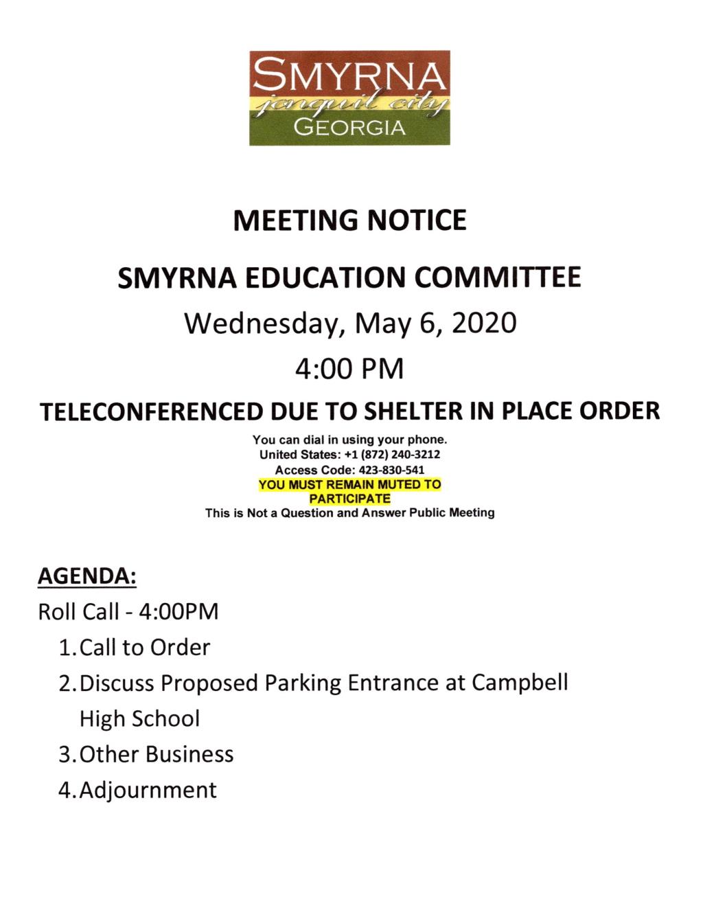 05.06.2020 Education Committee Meeting