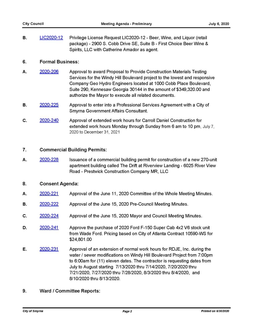 07.06.2020 July 6, 2020 M&C Preliminary Agenda NO attachments_Page_2