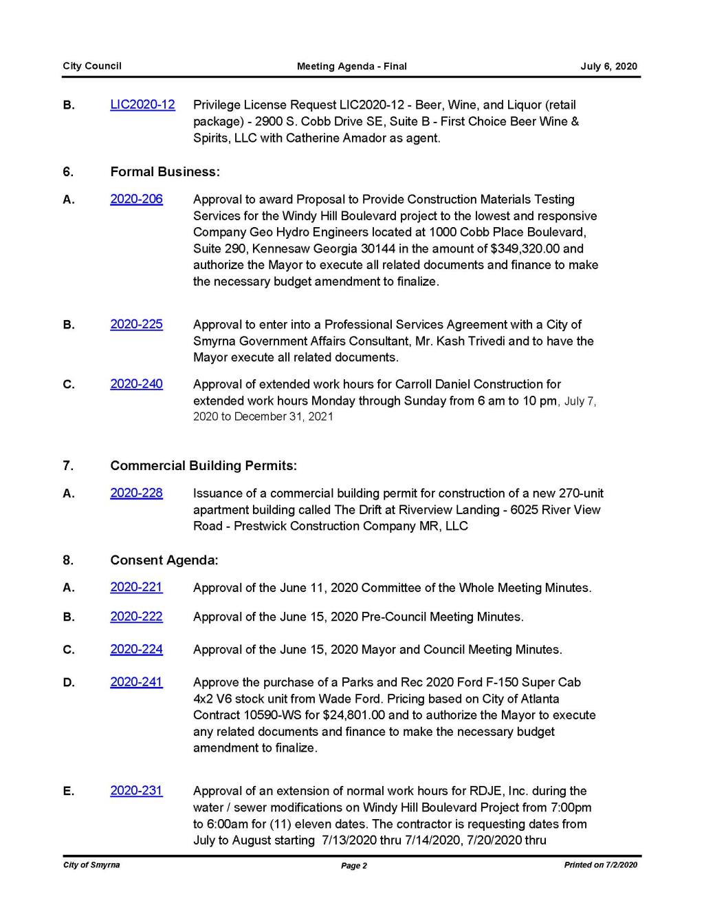 07-06-2020 July 06, 2020 Mayor and Council Agenda HKPC - FINAL - without attachments_Page_2