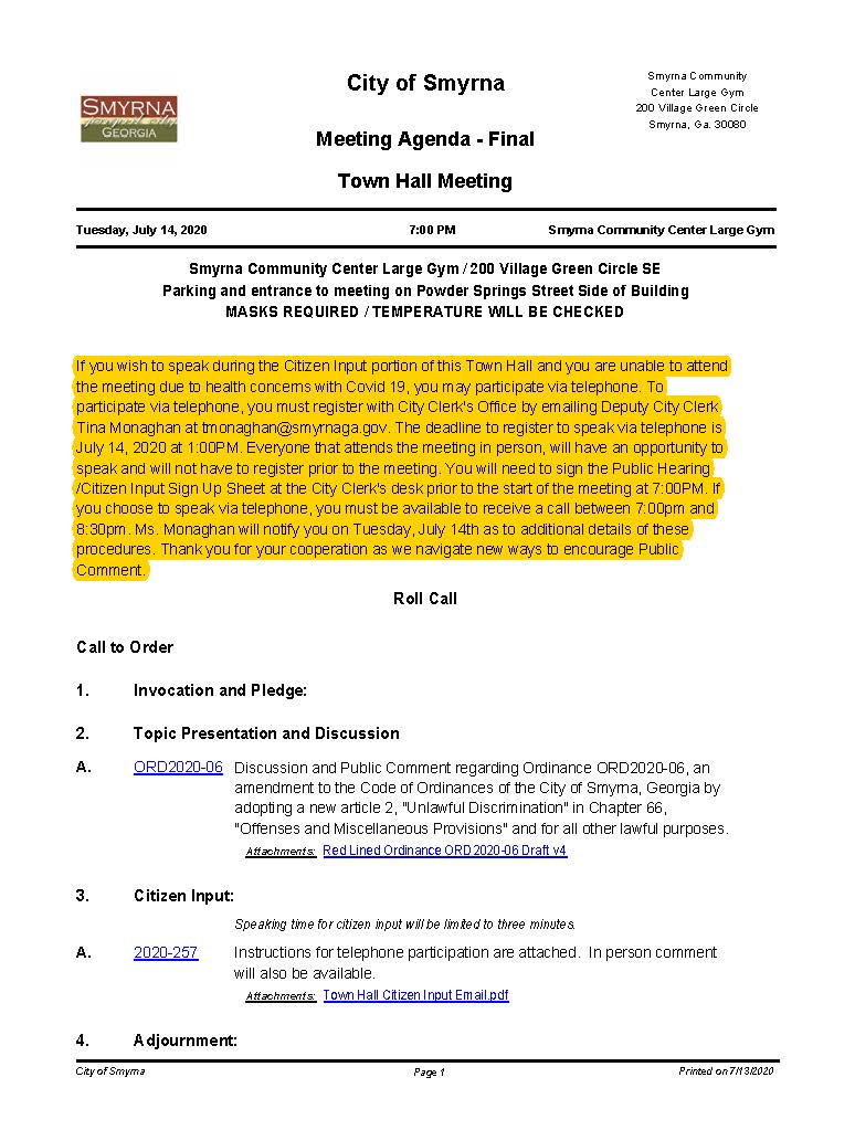 07-14-2020 July 14 2020 Town Hall Meeting regarding ORD2020-06-2_Page_1