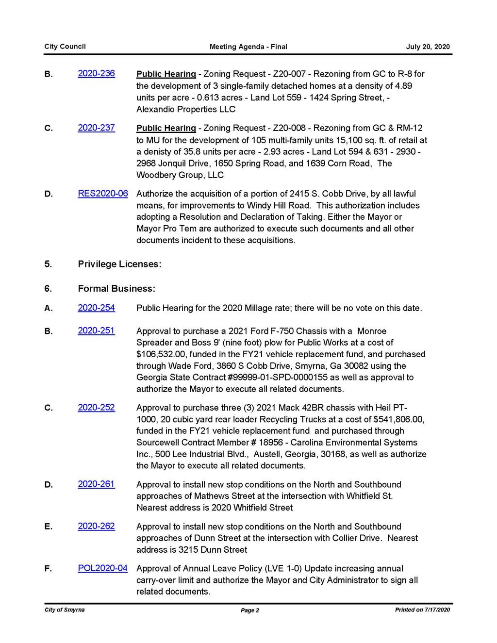 07-20-2020 July 20, 2020 Mayor and Council Agenda HKPC - FINAL - NO attachments_Page_2