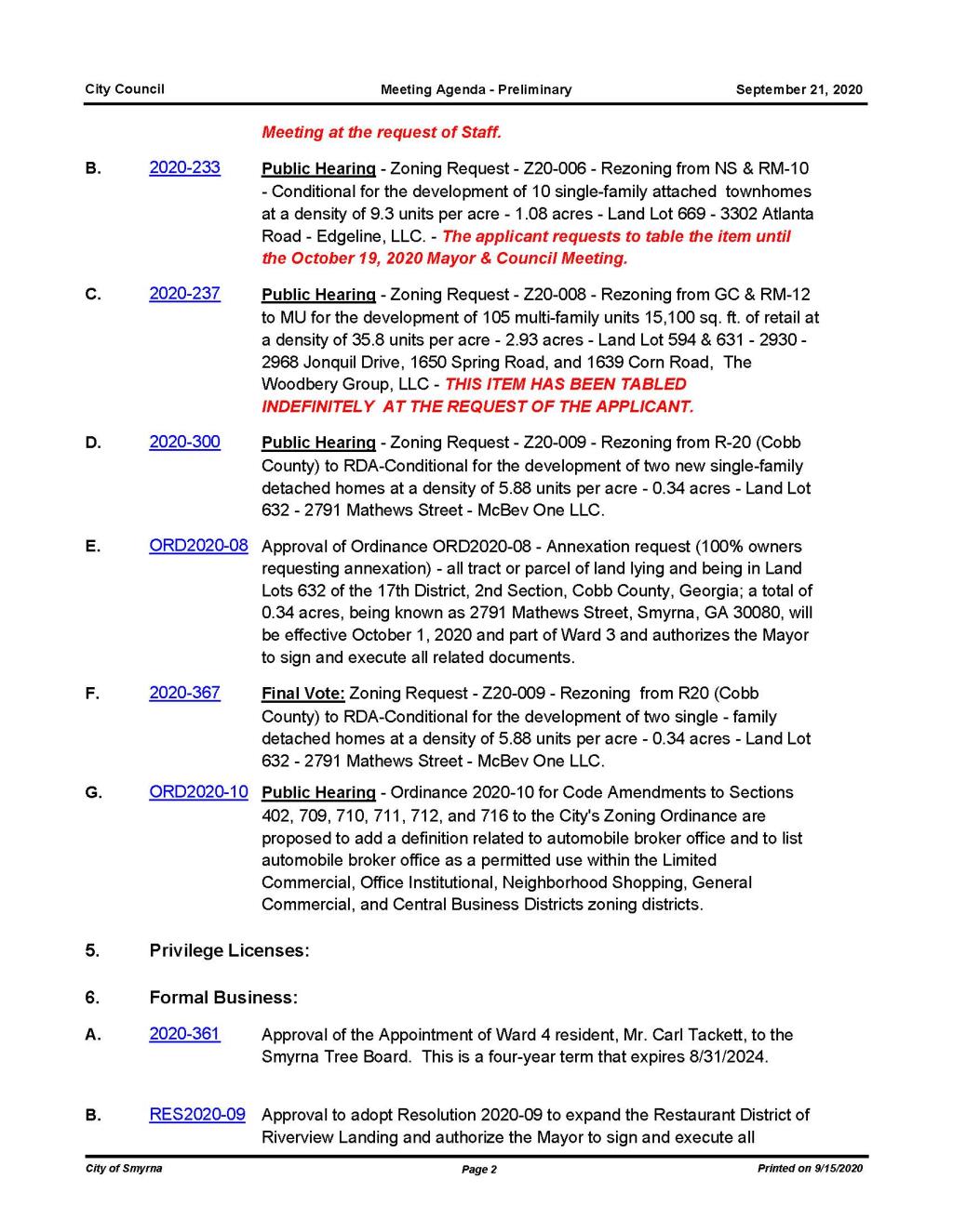 09-21-2020 September 21, 2020 Mayor and Council Agenda - Preliminary - NO Attachments_Page_2