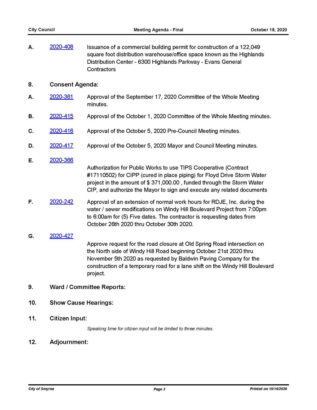 10-19-2020 October 19, 2020 Mayor and Council Agenda - FINAL - NO attachments_Page_3