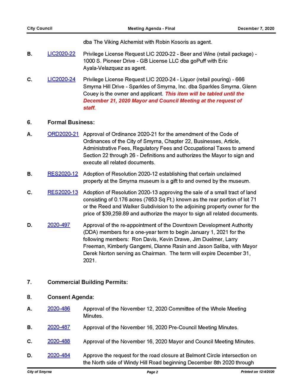 12-07-2020 December 7, 2020 Mayor and Council Agenda - FINAL - NO attachments_Page_2