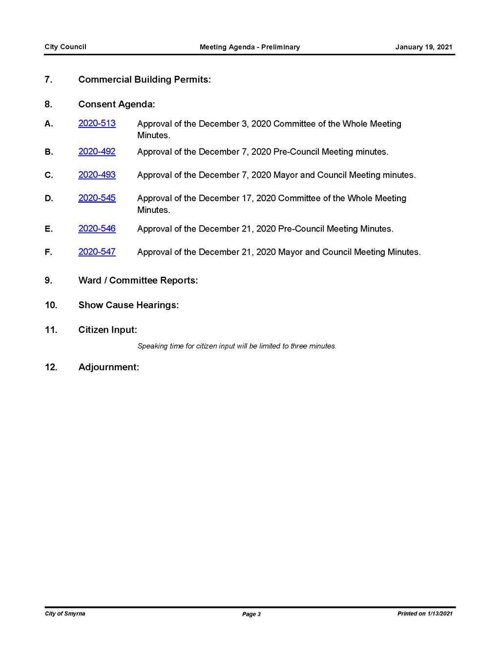 01-19-2021 January 19, 2021 Mayor and Council Meeting Agenda - PRELIMINARY-No Attachments_Page_3