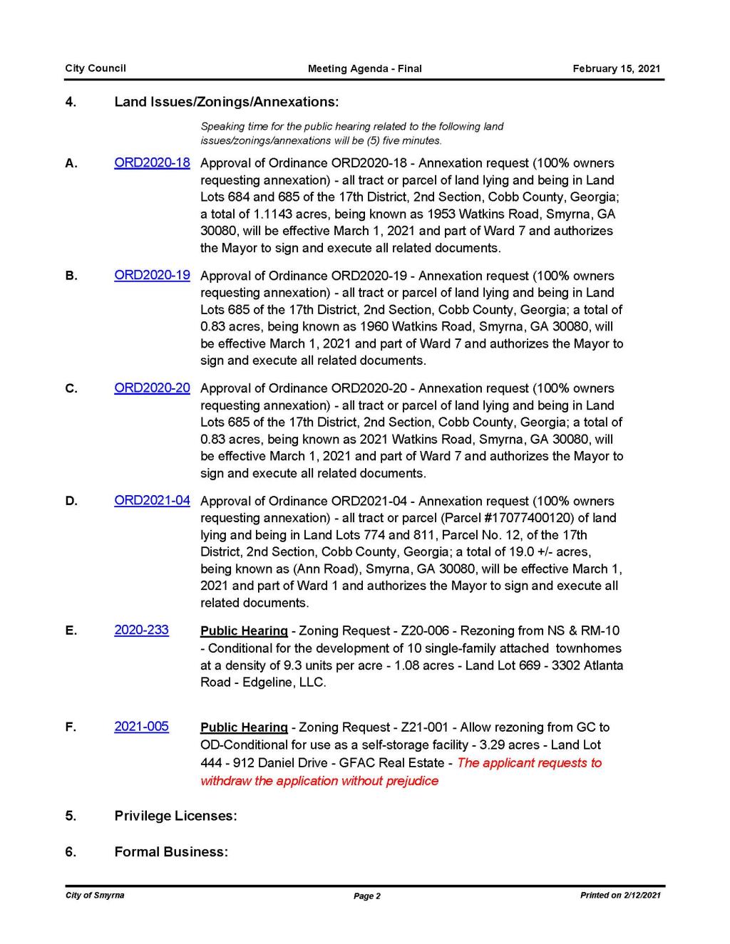 02-15-2021 February 15, 2021 Mayor and Council Meeting Agenda - PRELIMINARY with Attachments_Page_2