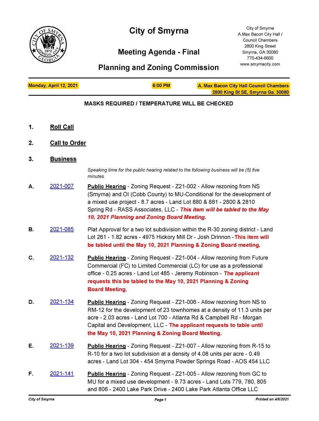 04-12-2021 April 12, 2021 P&Z Meeting Agenda - FINAL - no attachmentspdf_Page_1