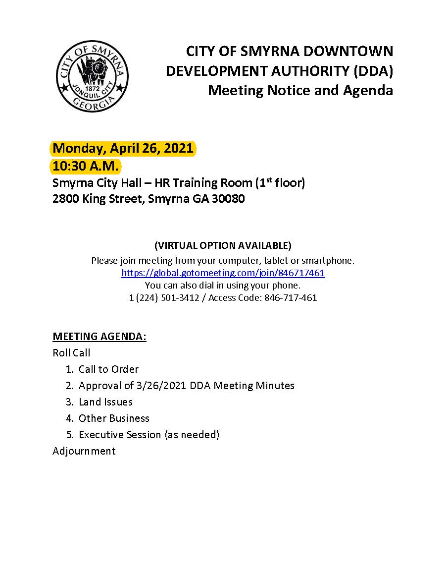 April 26 2021_DDA Meeting_Agenda