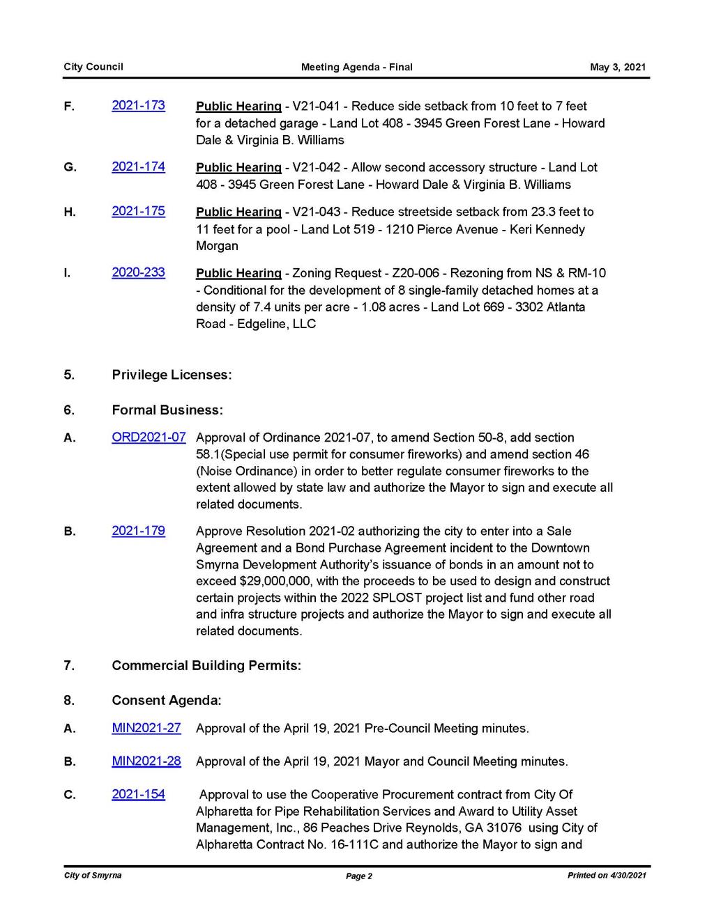 05-03-2021 May 3, 2021 Mayor and Council Meeting Agenda - FINAL_Page_2