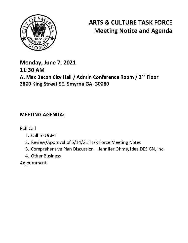 06-07-2021 Smyrna Arts and Cultural Task Force Meeting