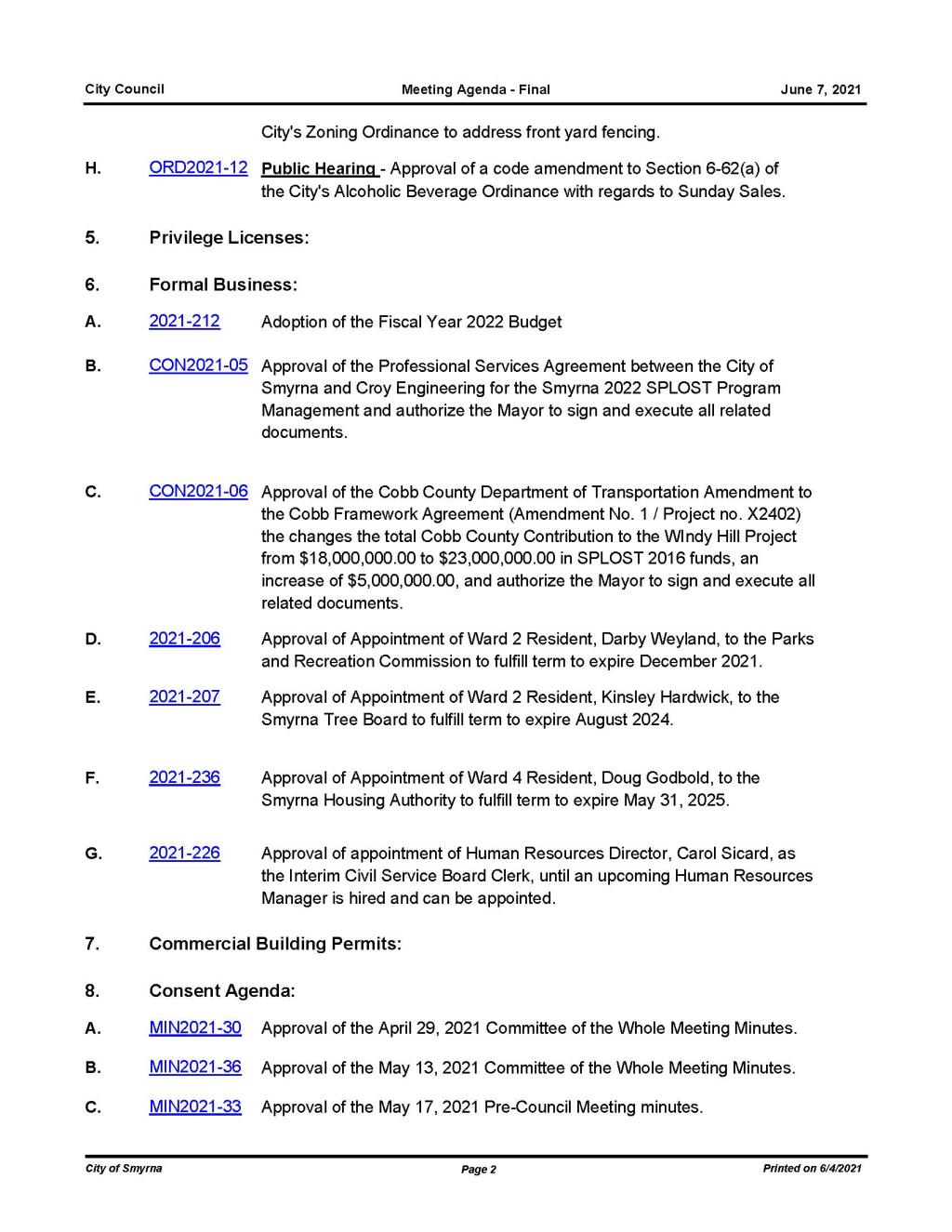 06-07-2021 June 7, 2021 Mayor and Council Agenda - FINAL - no attachments_Page_2