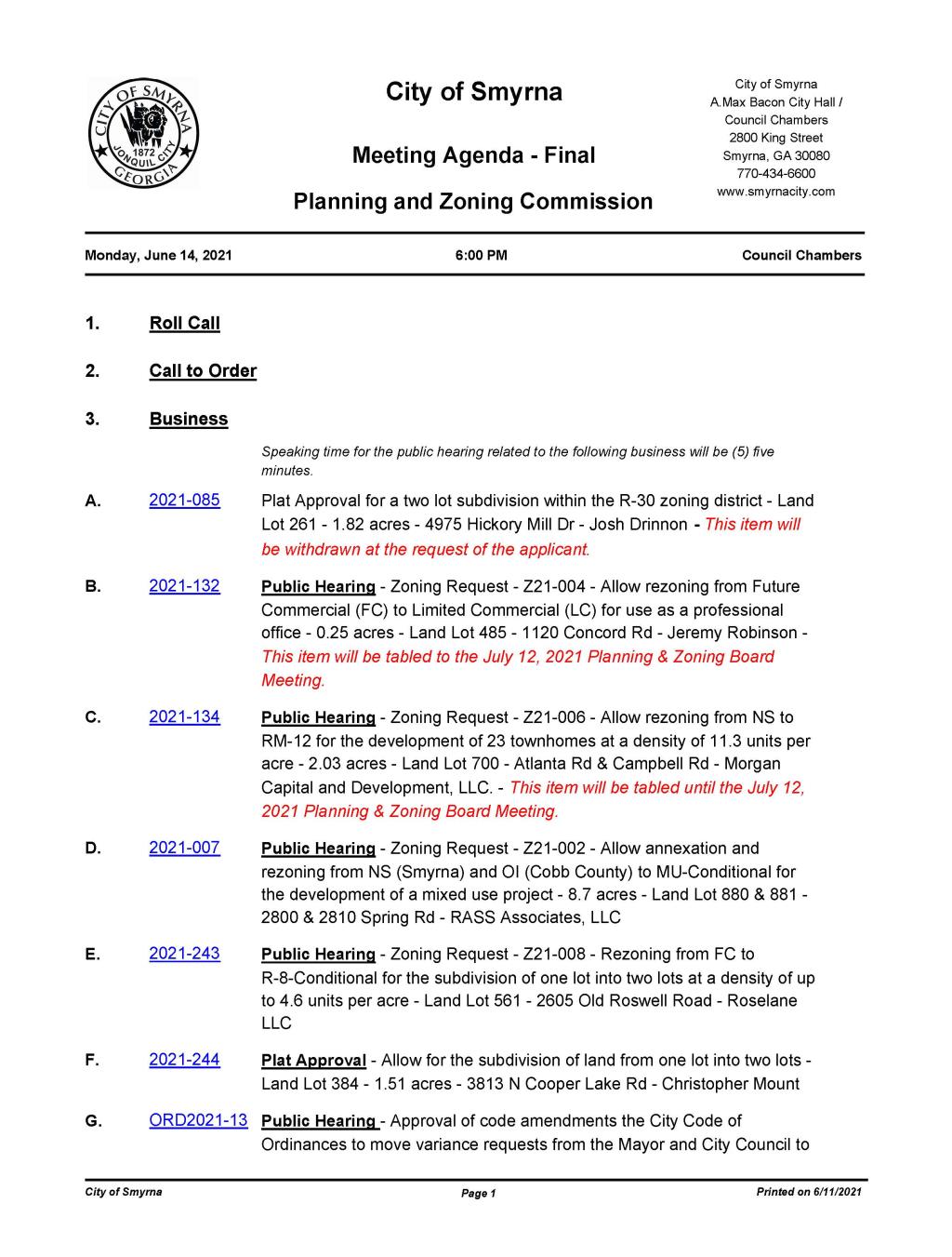 06-14-2021 June 14, 2021 P&Z Meeting Agenda - FINAL - No Attachments_Page_1