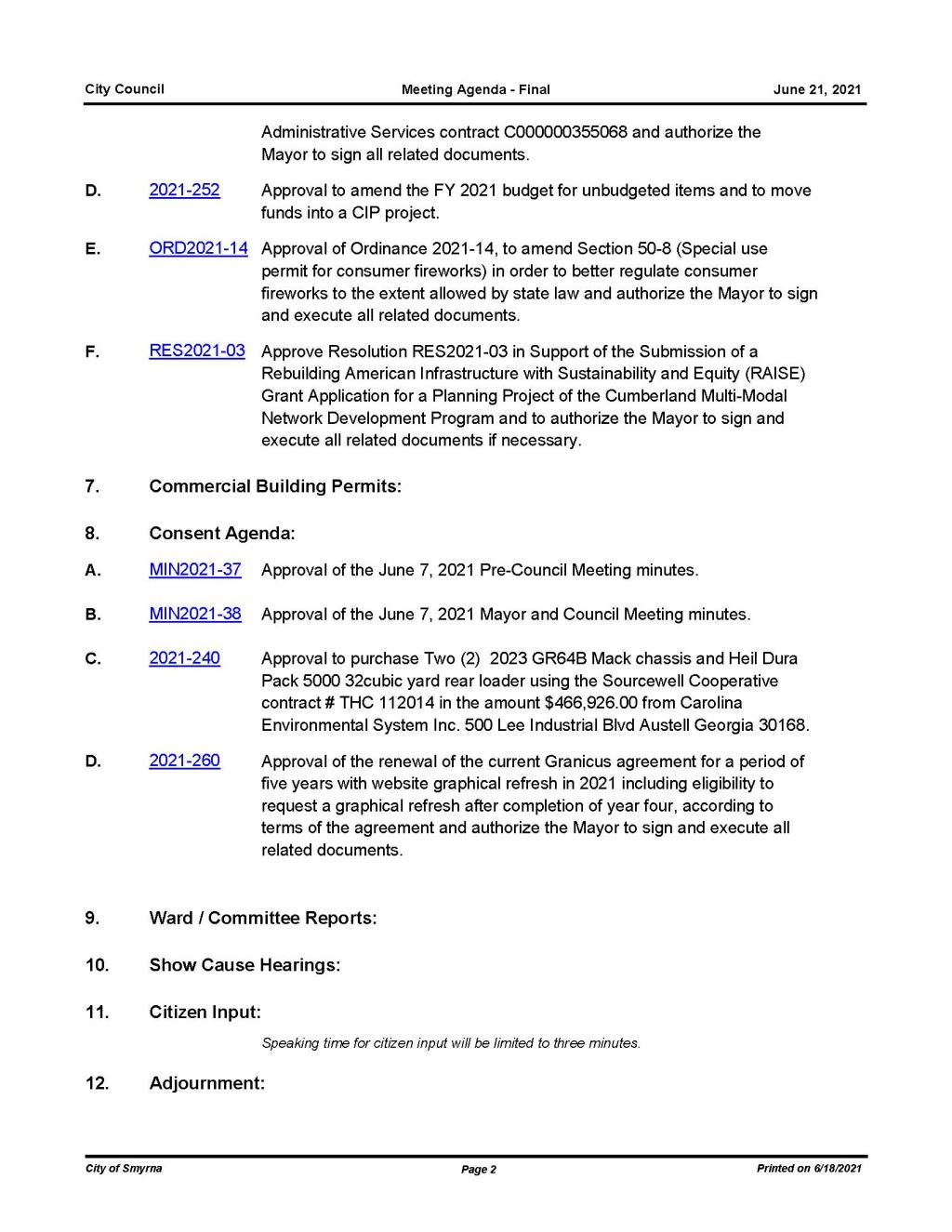 06-21-2021 June 21, 2021 Mayor and Council Meeting Agenda  - FINAL no attachments_Page_2